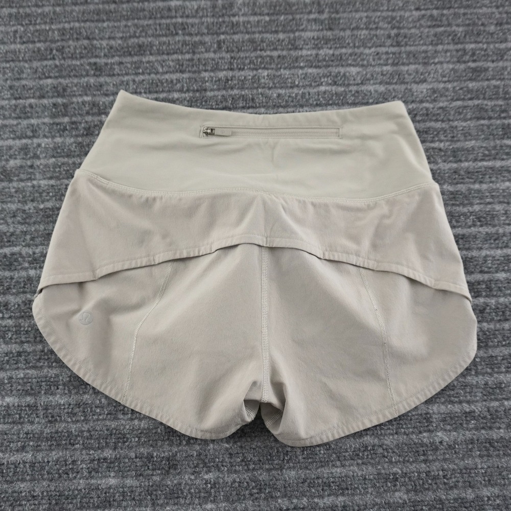 Lululemon Speed Up High-Rise Lined Running Shorts Women 2 Tan Athletic